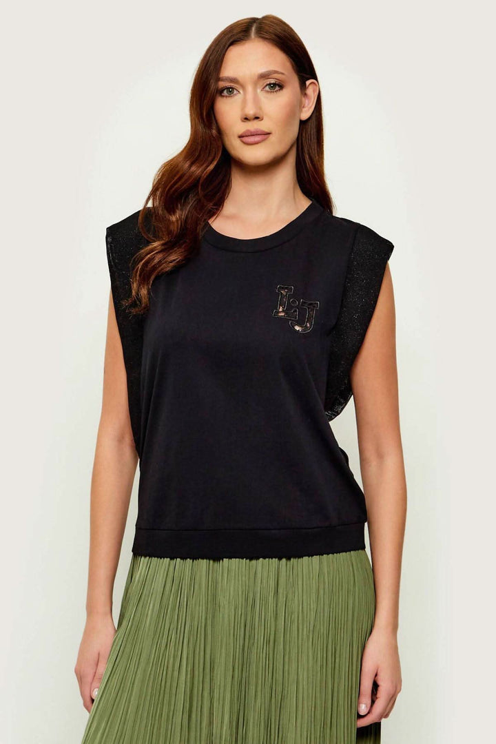Sleeveless T-shirt with logo