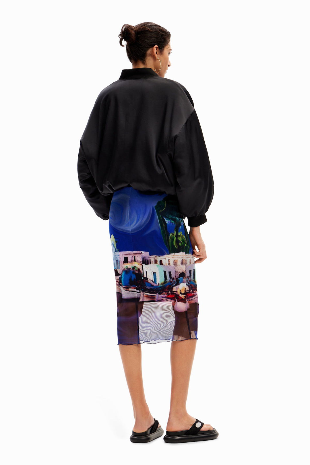 Landscape print skirt