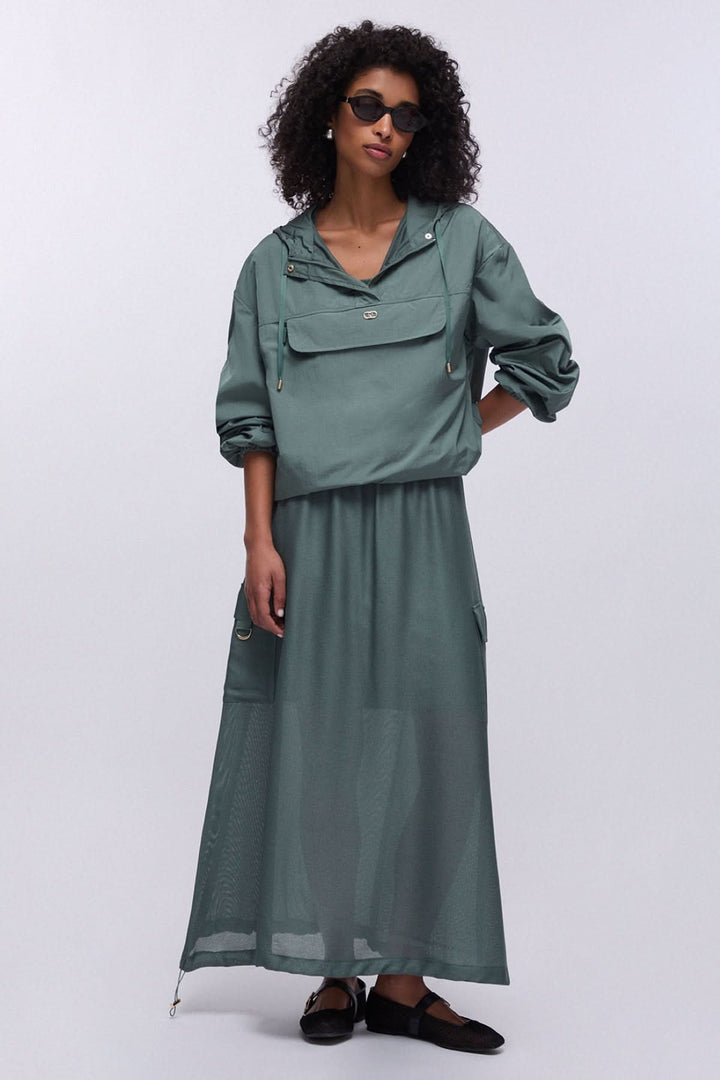 Fit Windbreaker with Hood and Chest Pocket