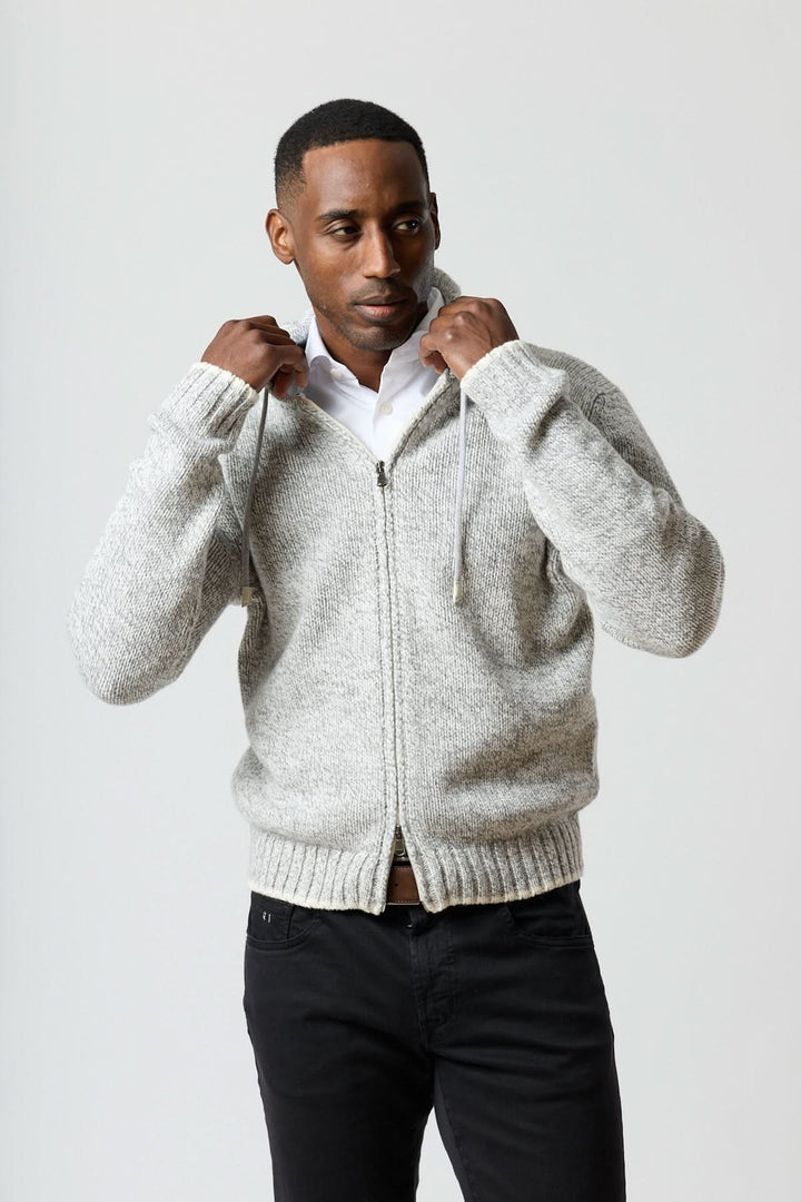 Textured zip-up hoodie