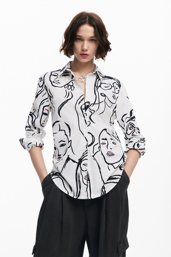 Face print shirt