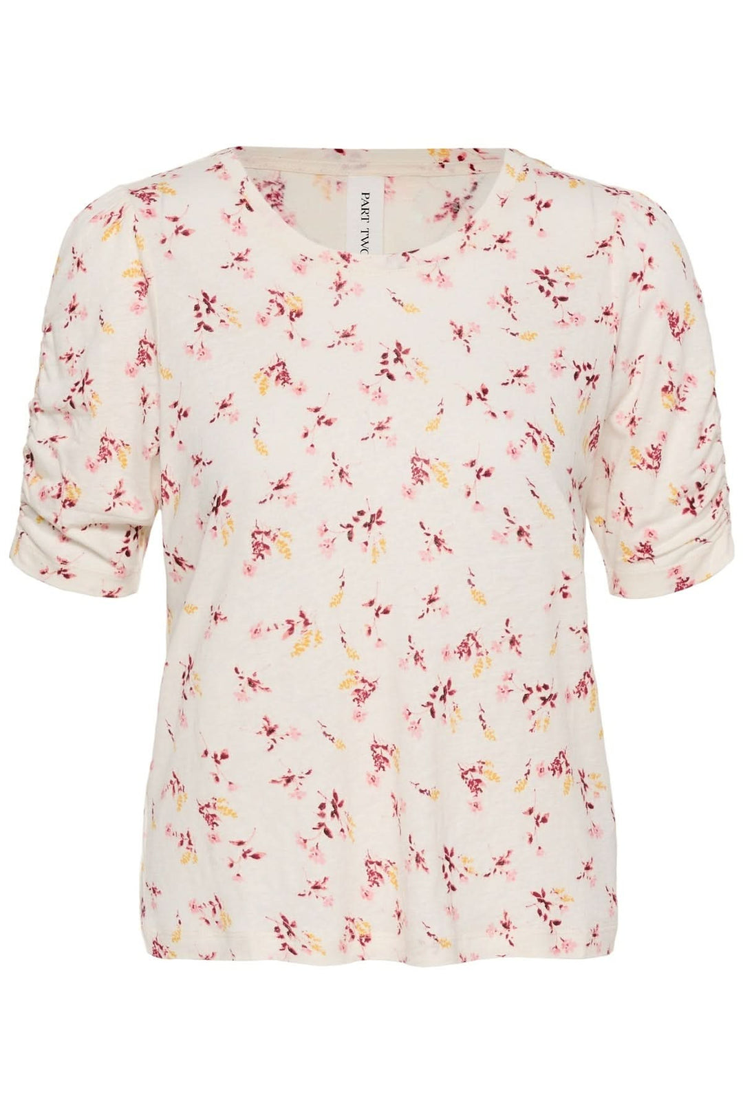 T-shirt imprimé floral Brizette à manches courtes avec encolure ronde, tissu doux et coupe légèrement ample pour un confort quotidien.