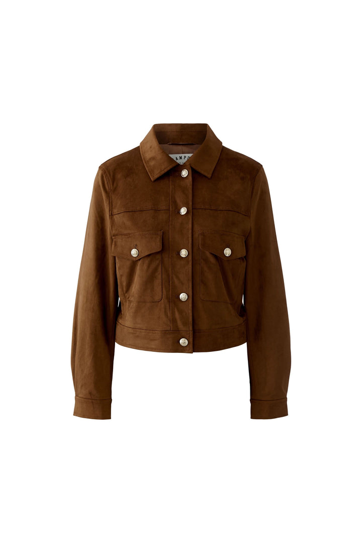 Short suede-effect jacket with pockets