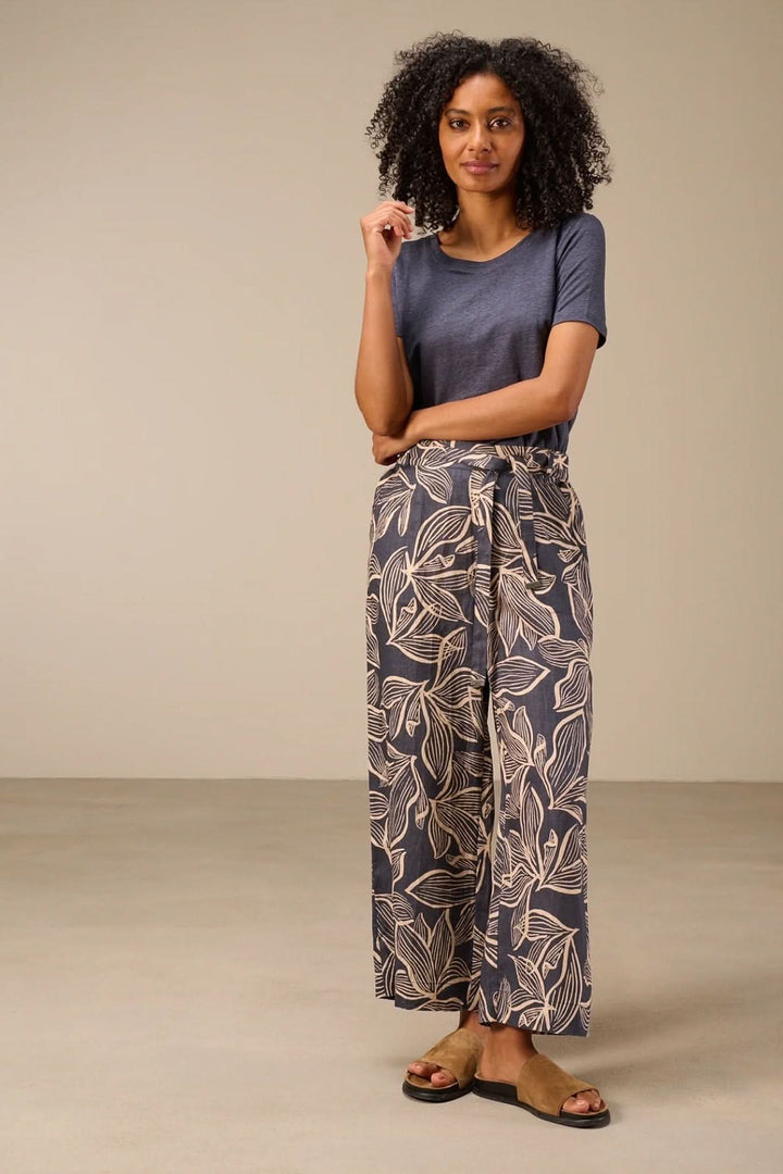 Pantalon large en lin