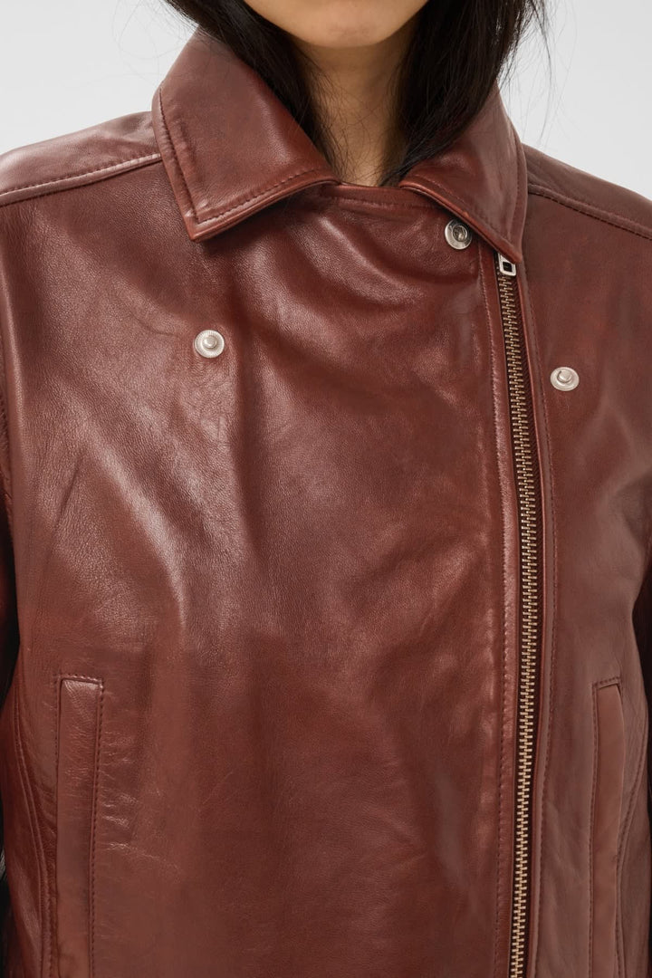 Veste courte en cuir pour femme Part Two