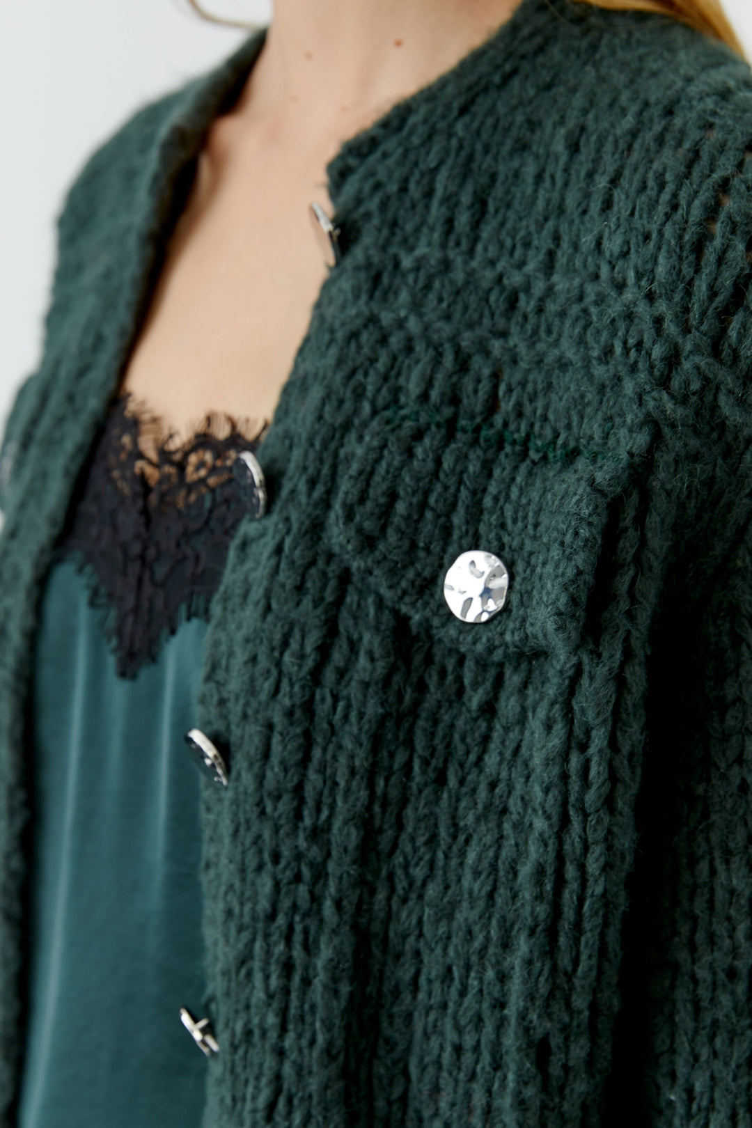 Veste courte en tricot texturé pour femme Oui