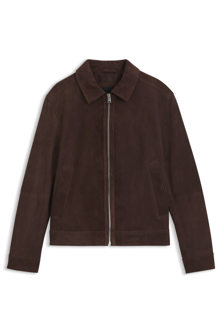 Veste en suède à fermeture éclair vue de face pour homme Hugo Boss