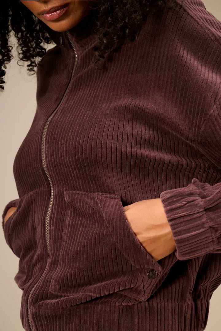 Veste en velours côtelé à manches longues pour femme Nile