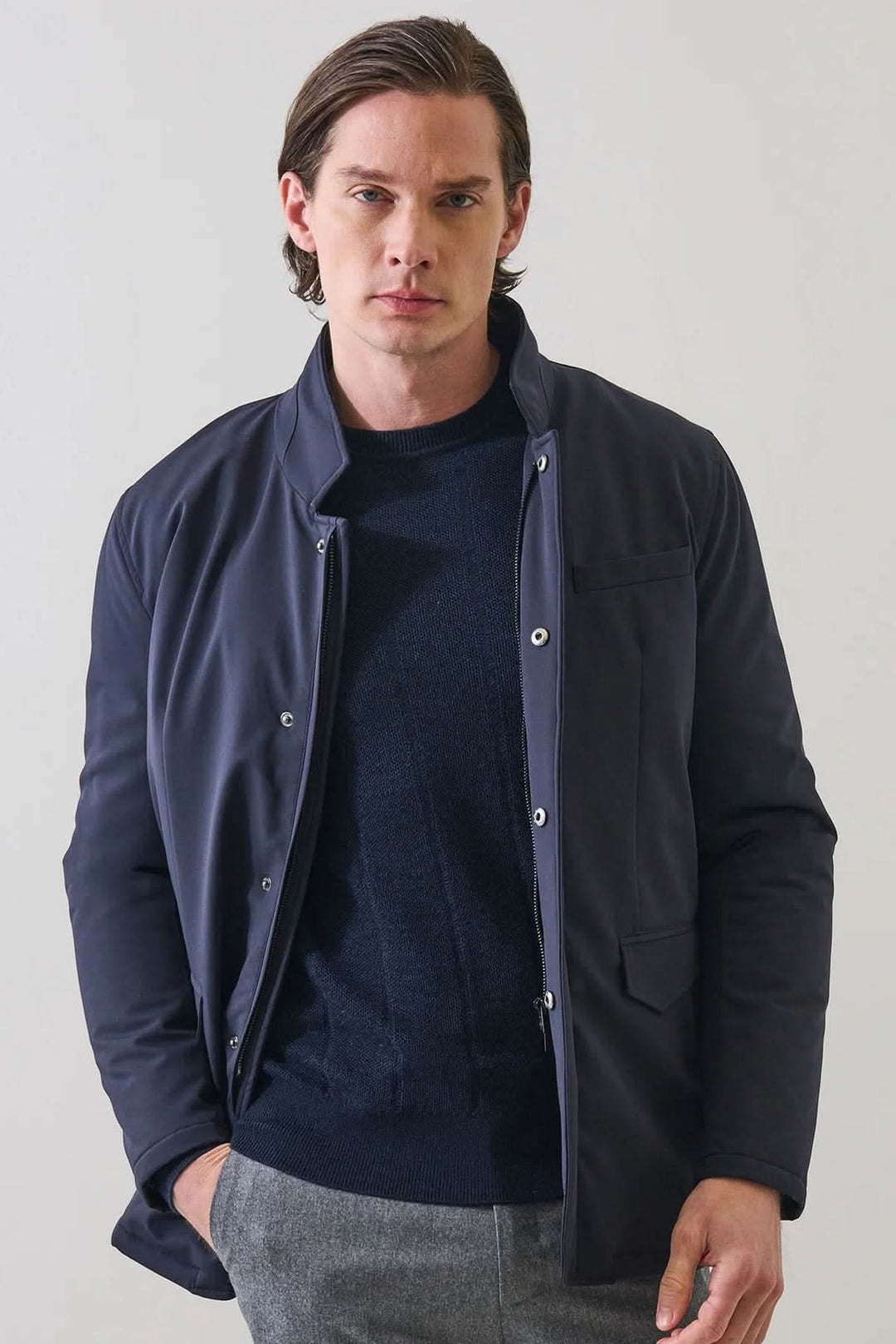 Veste légère extensible à col montant pour homme Patrick Assaraf