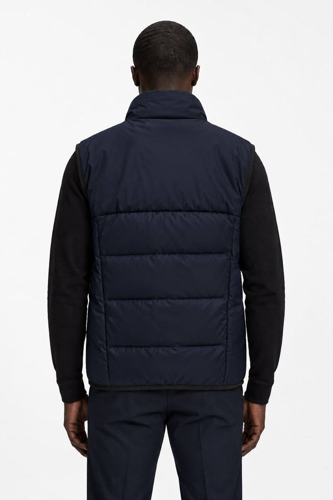 Veste matelassée sans manches noire vue de face pour homme Hugo Boss