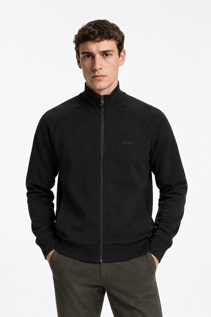 Veste zippée à col montant vue de face pour homme Hugo Boss