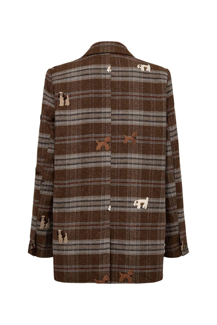 Veston à carreaux avec broderies pour femme Numph