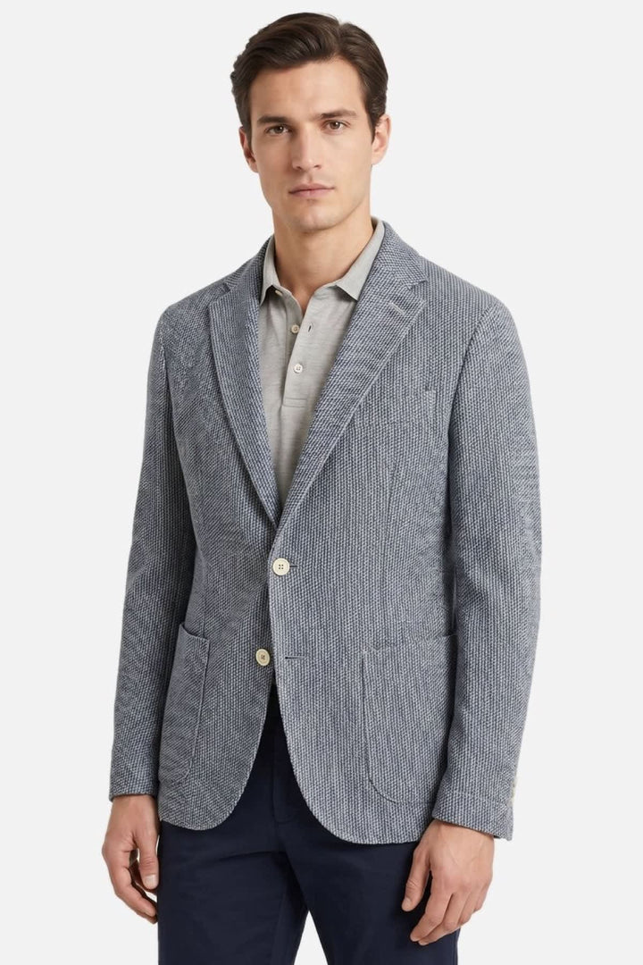 Front view of the Circolo textured gray men&