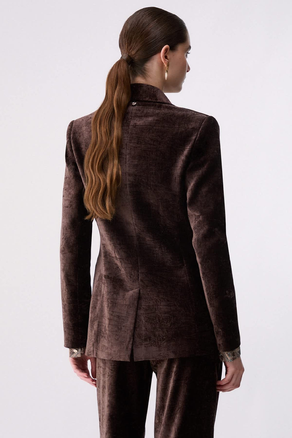 Women's single-breasted velvet blazer liujo