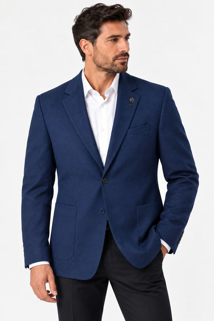 Structured blazer with subtle texture front view for men Lief Horsens