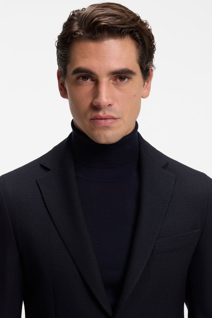 Veston texturé à coupe ajustée vue de face pour homme Hugo Boss