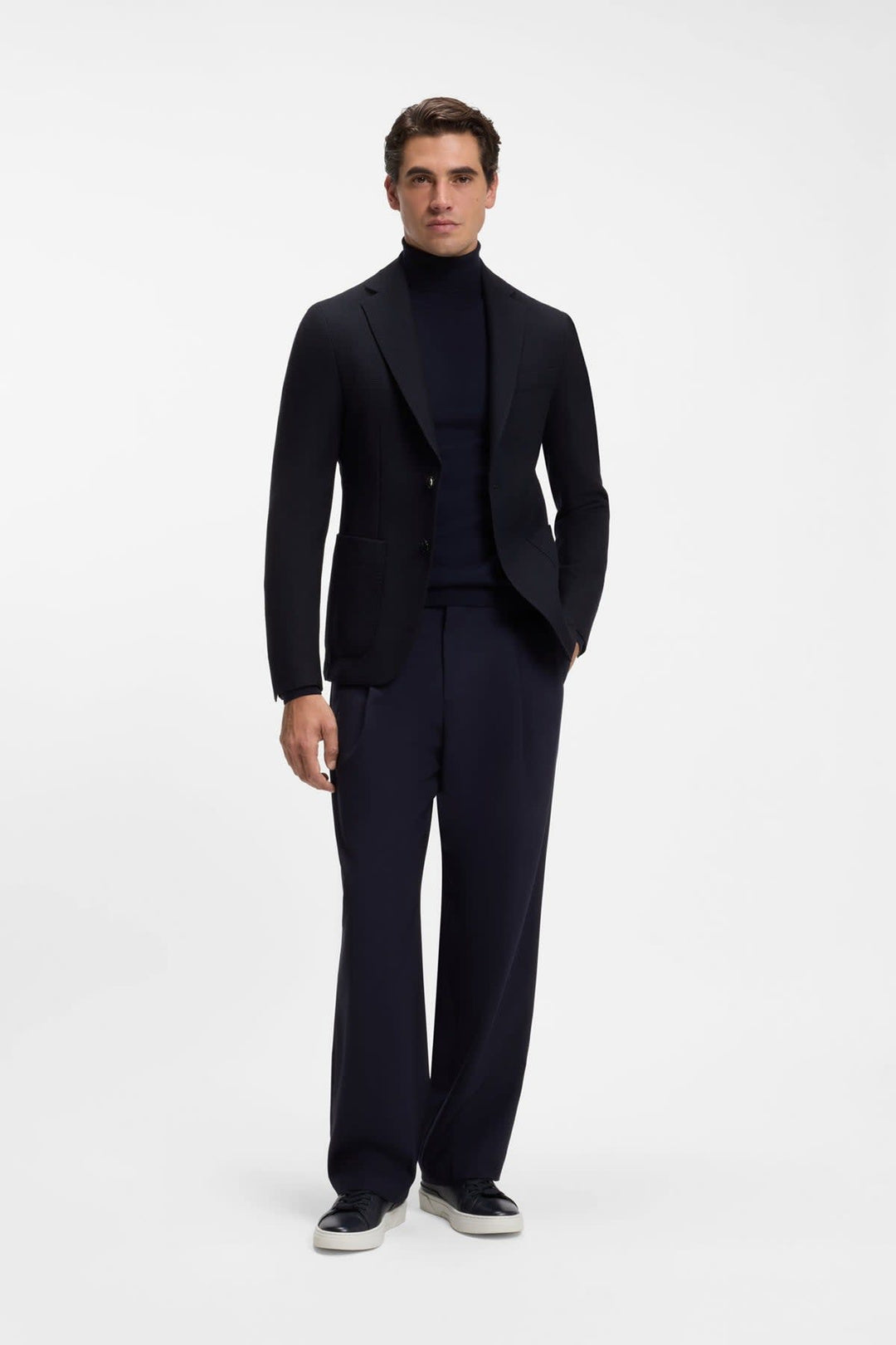 Veston texturé à coupe ajustée vue de face pour homme Hugo Boss