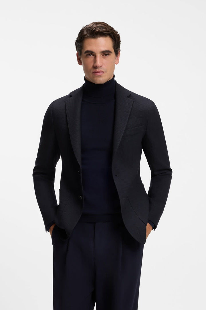 Veston texturé à coupe ajustée vue de face pour homme Hugo Boss