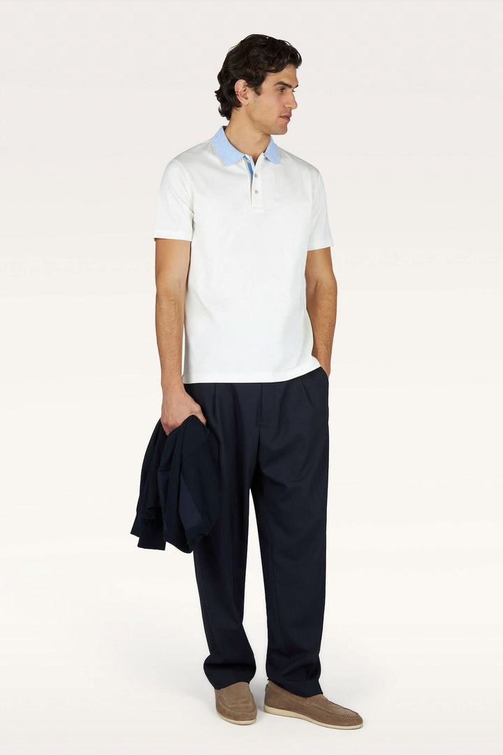 Aqua Touch cotton polo shirt with contrasting collar