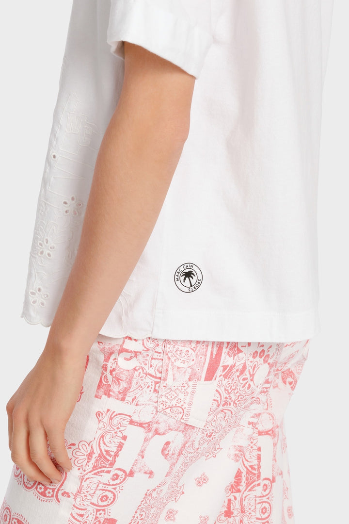 T-shirt with embroidered lace
