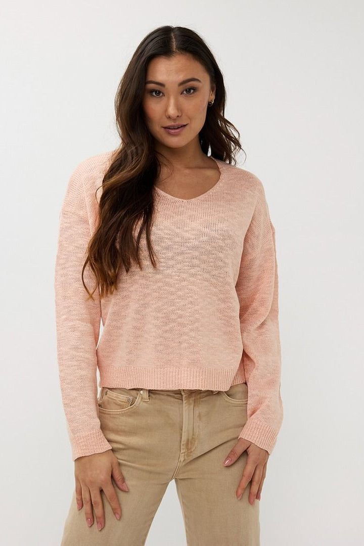 Openwork knitted sweater