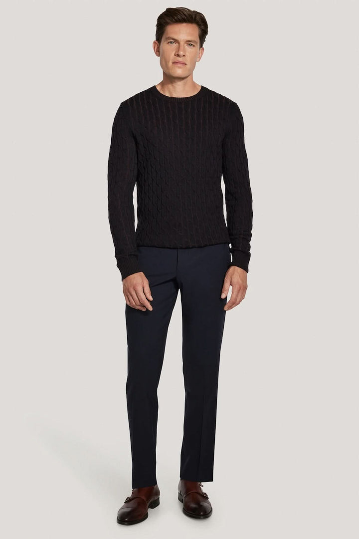 Pull ras du cou torsadé en laine mérinos vanisée