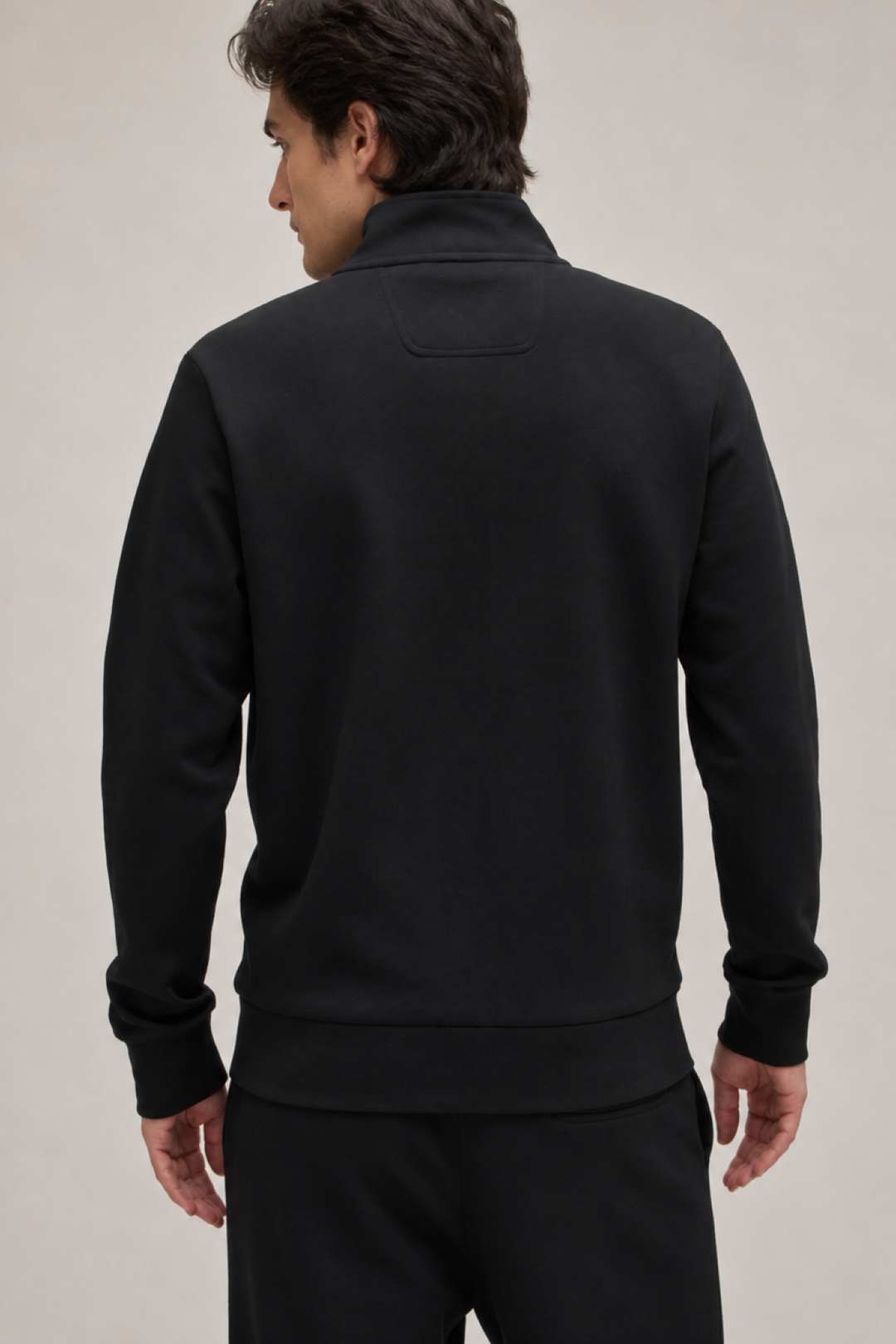 Zip-up jacket with a high collar