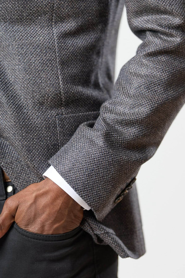 Wool blend blazer navy and charcoal