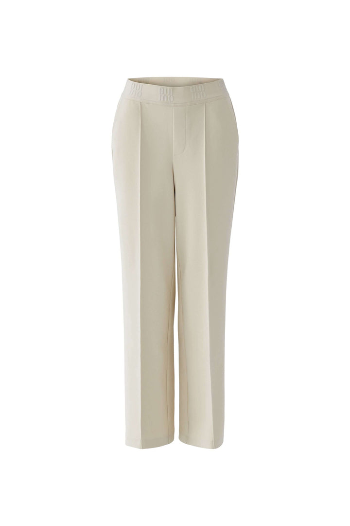 Straight-leg pants with elastic waistband and logo