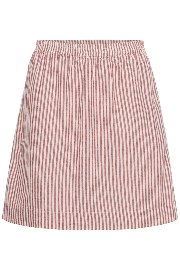 Jupe Birgitt à rayures taille élastiquée avec coupe fluide, idéale pour un style décontracté et estival.