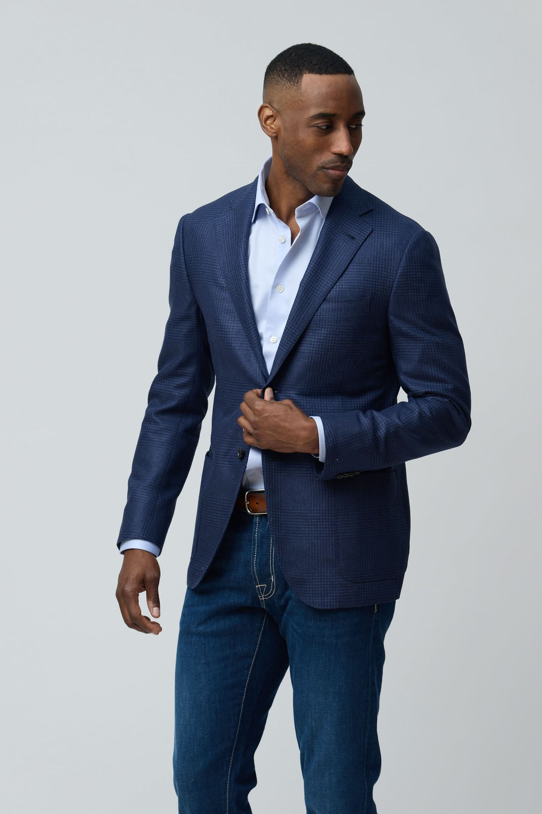 Veston structuré à motif subtil