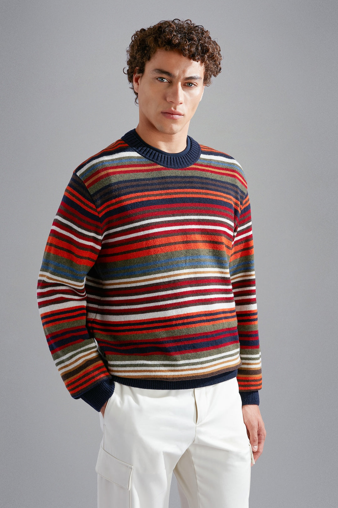 Multicolored striped sweater