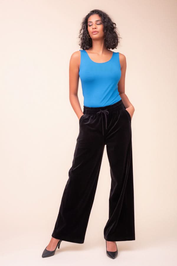 Pantalon à jambe large en velours