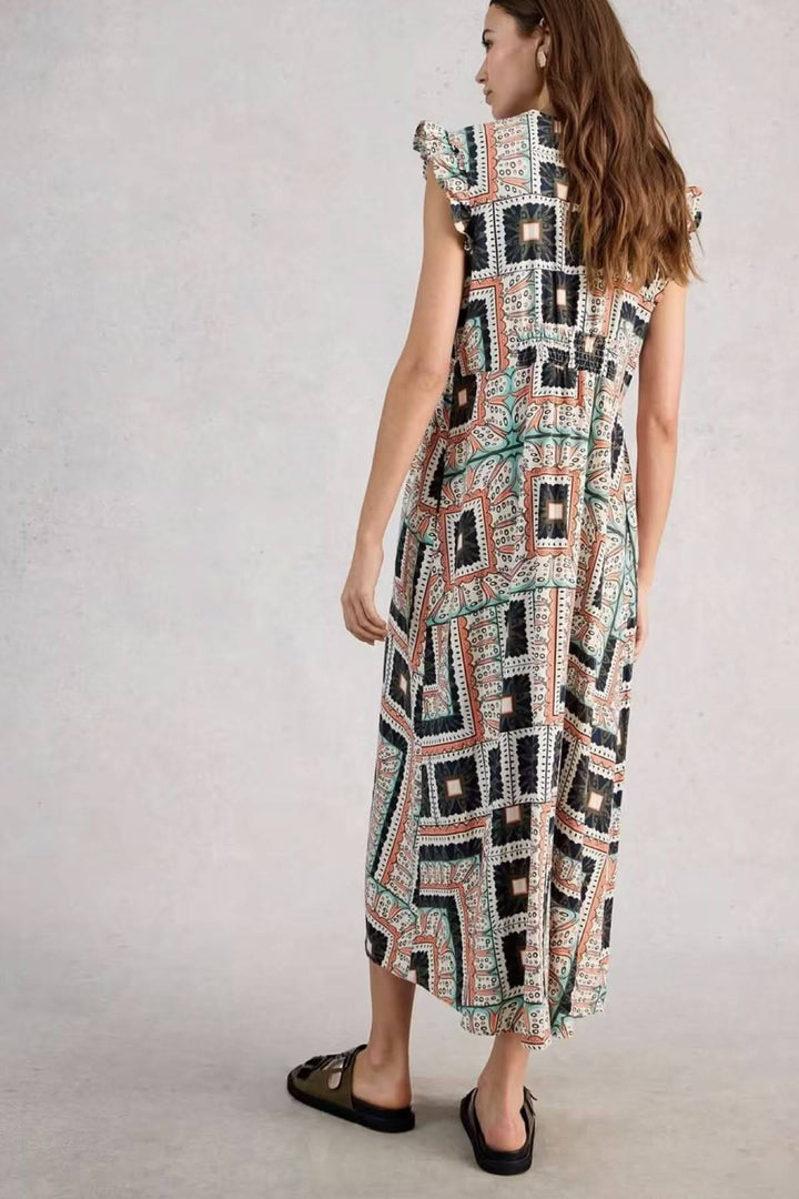 Lorna Long Sleeveless Dress in Linen Blend