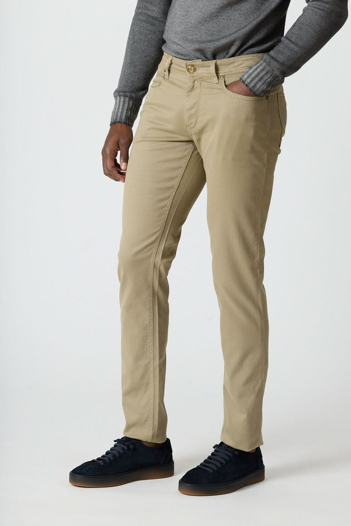 5-pocket pants in cotton-lyocell twill