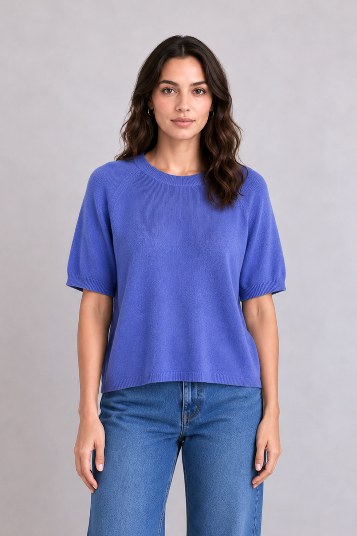 Abelle Short-Sleeve Knit Sweater