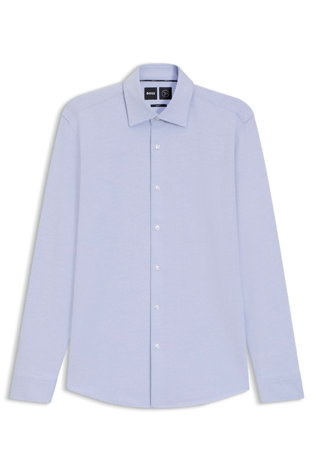 Slim-fit shirt in stretch cotton jersey