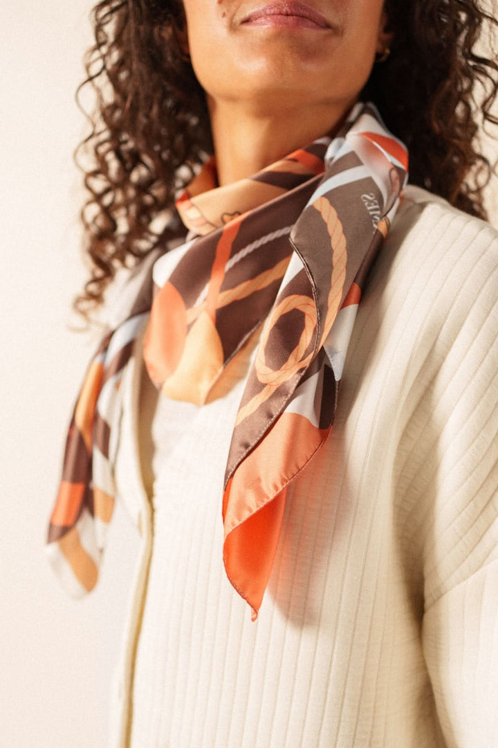 CARRE FOND MARIN scarf