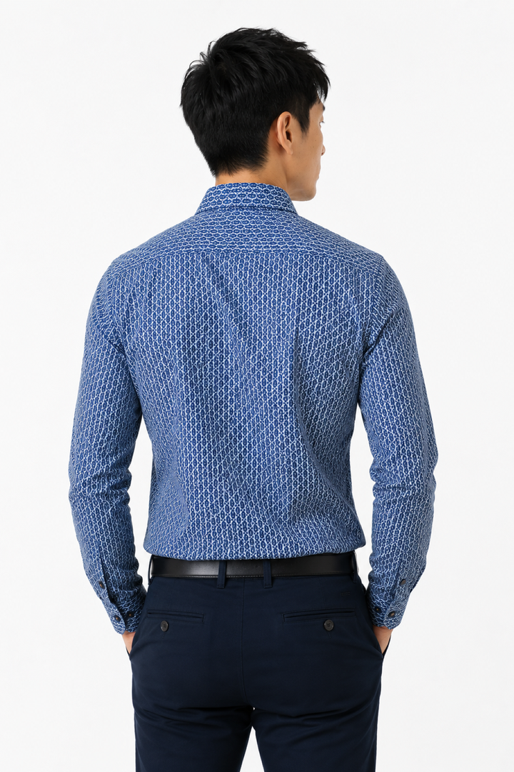 Sporty shirt with micro-print