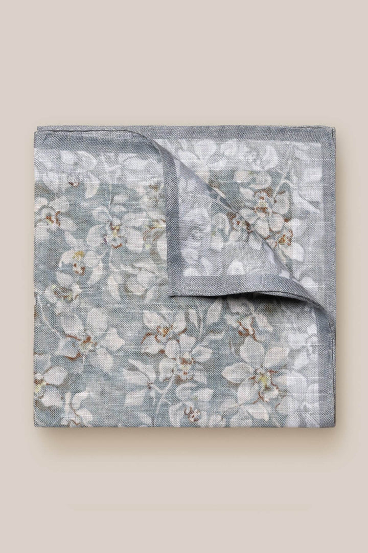 Floral linen pocket scarf