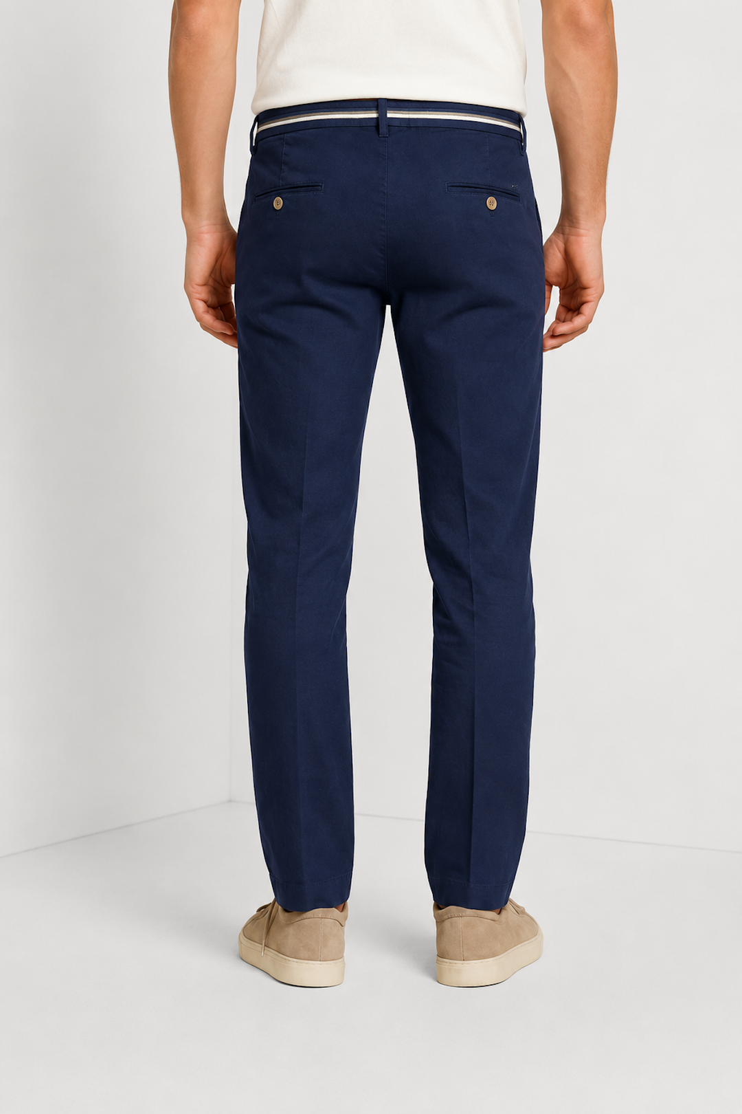 Turin Oxford Linen and Cotton Pants Fit—Modern Style