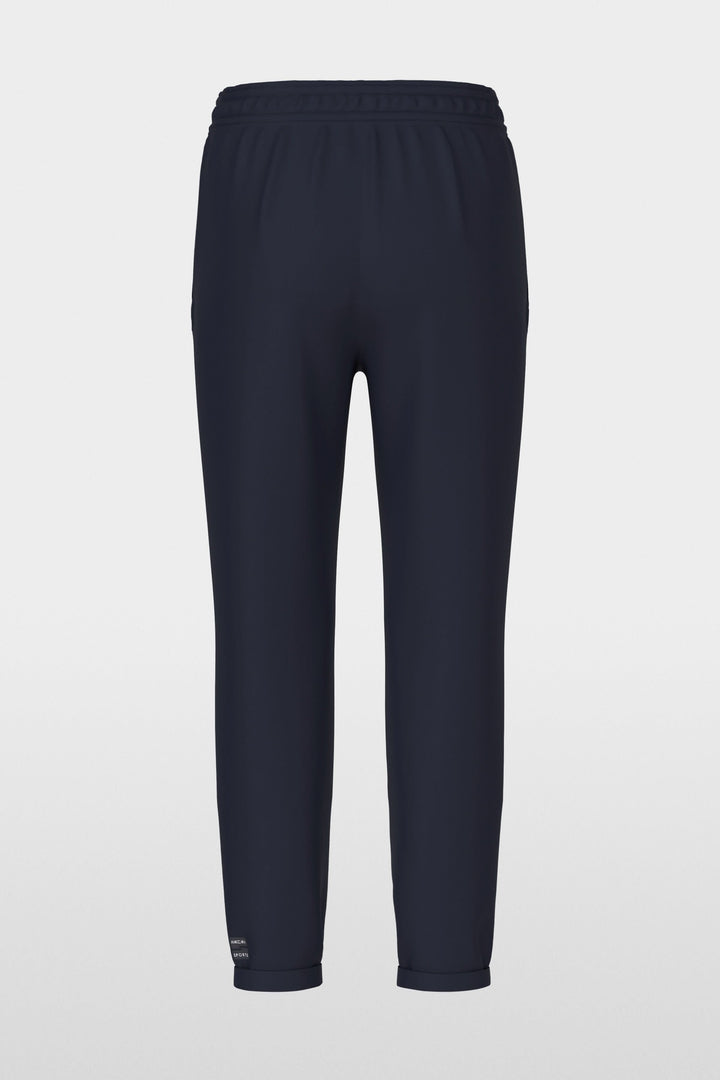 Pantalon Rhodos haut de gamme, coupe droite et élastique, style jogger moderne en bleu marine.