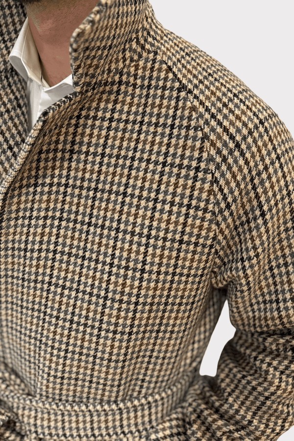 Houndstooth tweed coat