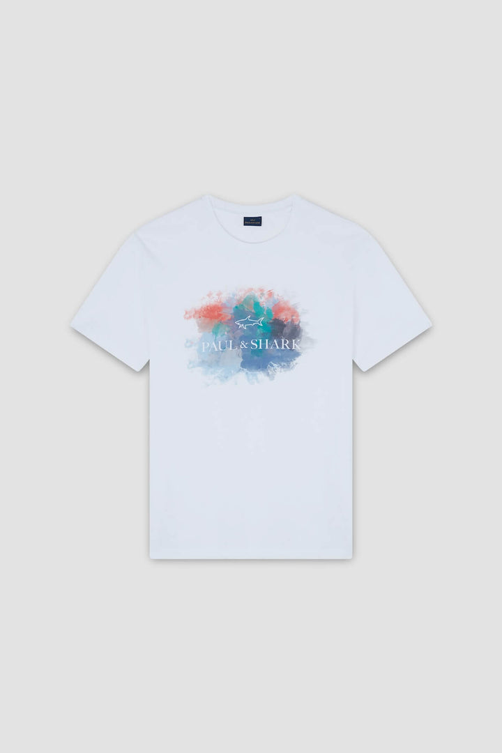 Cotton T-shirt with watercolor print