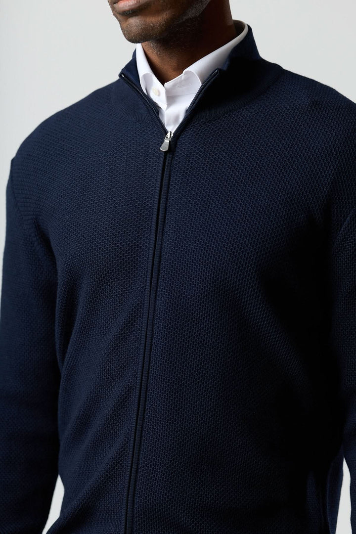 Cardigan zippé en maille texturée