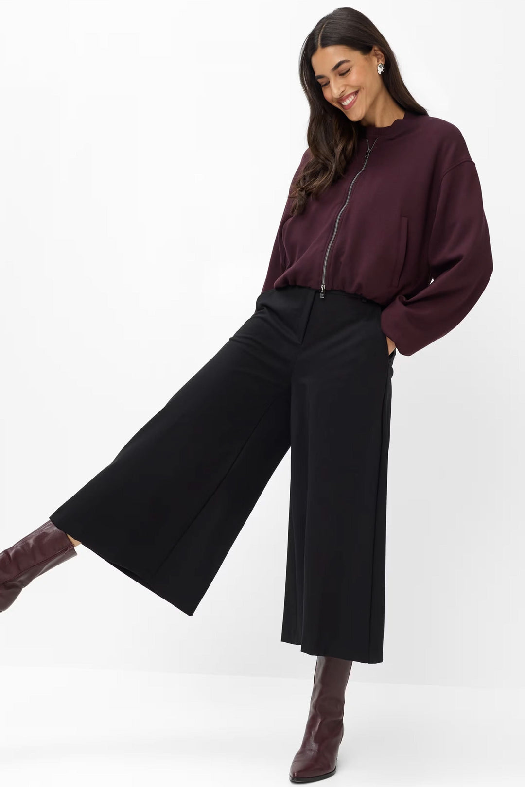 Pantalon Melli écourté à jambe très large
