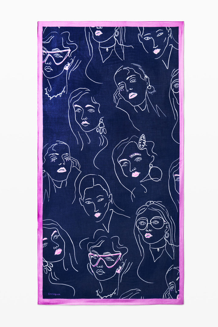 Faces printed scarf