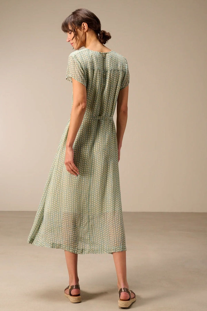 Robe midi fluide avec ceinture à nouer