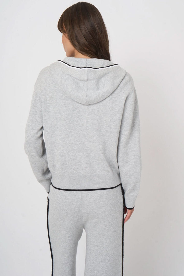 Hooded knit cardigan