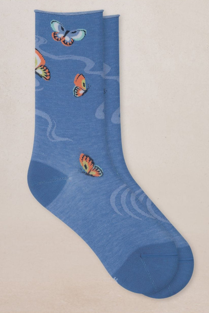 Socks with butterfly print